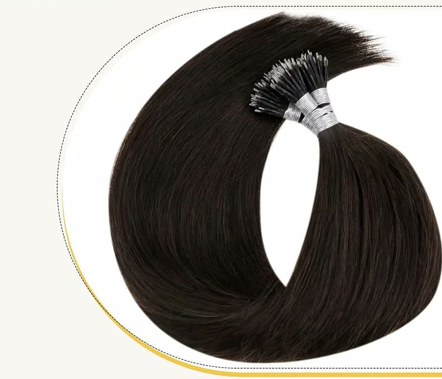 14"-24" Dark Brown (#2) Stick/Bead Hair Extensions