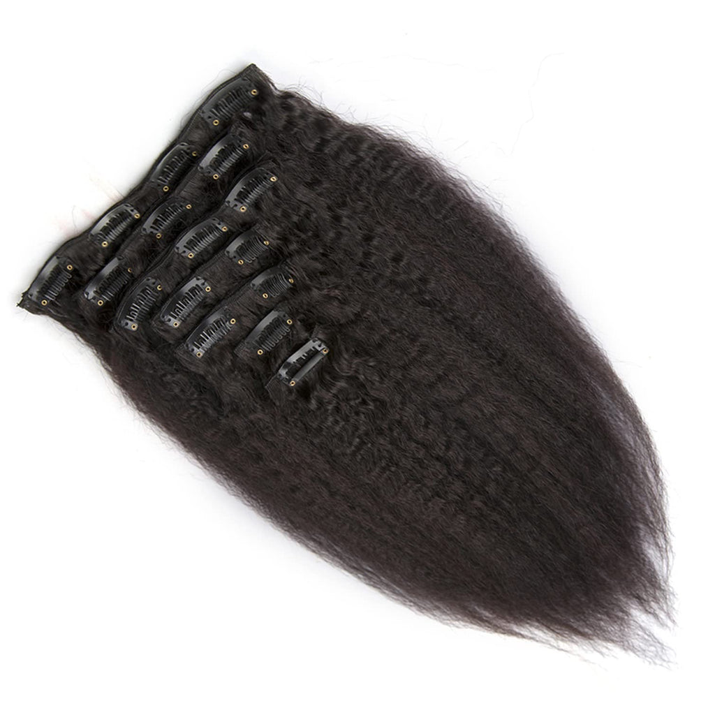 20" 130 grams Natural Color Raw/virgin human hair Kinky set
