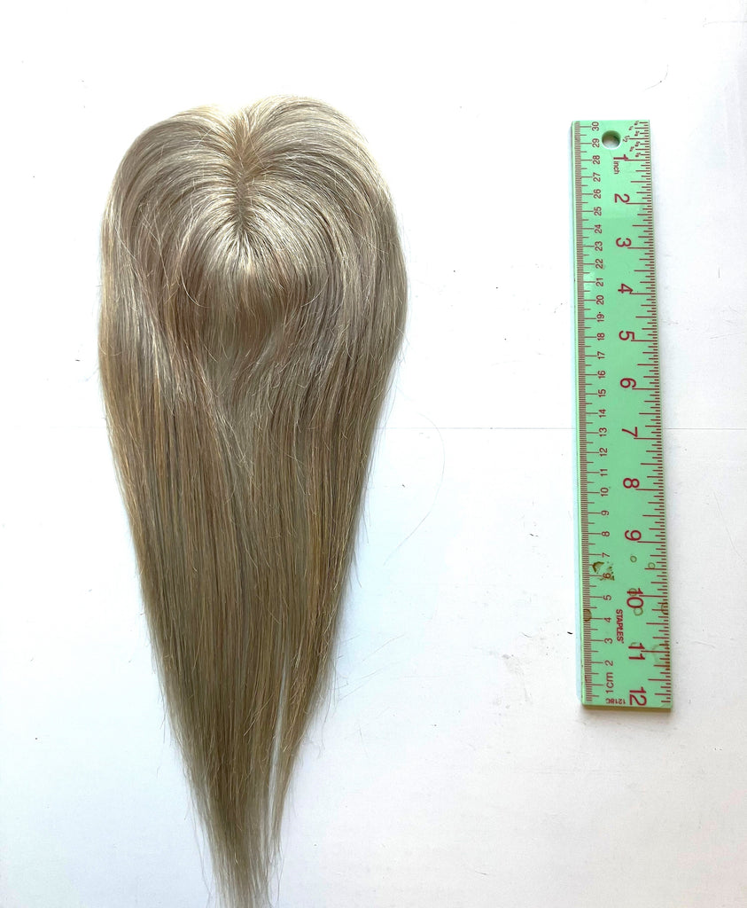 12" Clip in Hair Topper 4x3.5 Grey