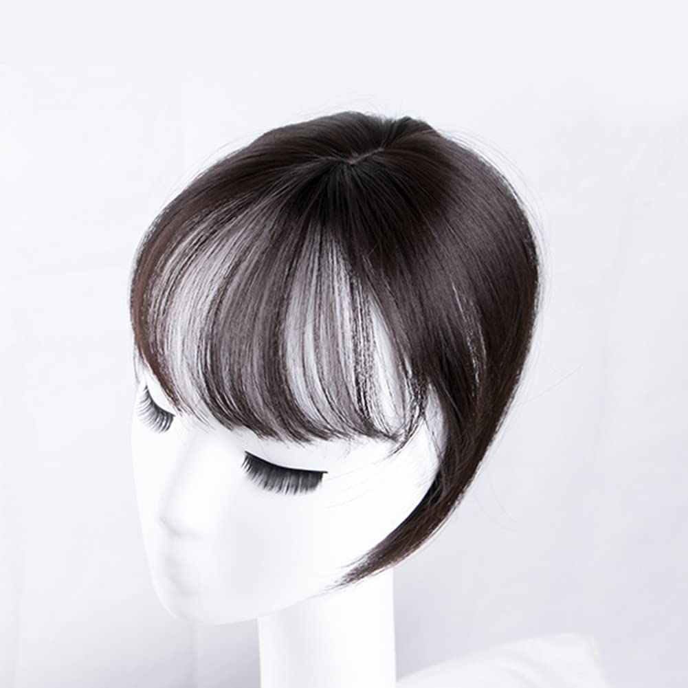 12" Clip in Bangs Wispy Curtain 360°3D Cover Natural Black