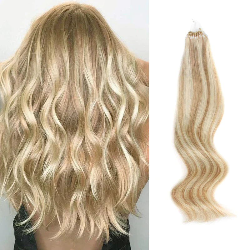 14"-24" Brown Blonde HL Micro Loop Hair Extensions