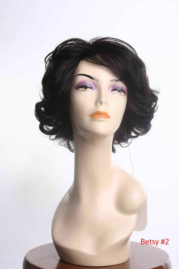 Stylish wig jet black with side bang