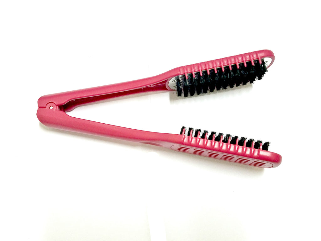 Smooth ceramic hair straightener brush
