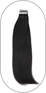 20” 24" Natural Color Tape in Virgin Remy Human Hair (Straight Wavy Curly Kinky)