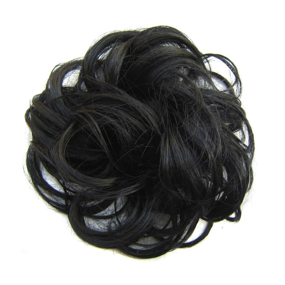 Hair schrunchie wavy off black
