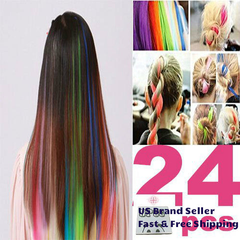 Colorful Hair weft pieces Ombre