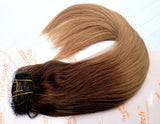 chestnut brown honey blonde ombre clip in remy hair extensions