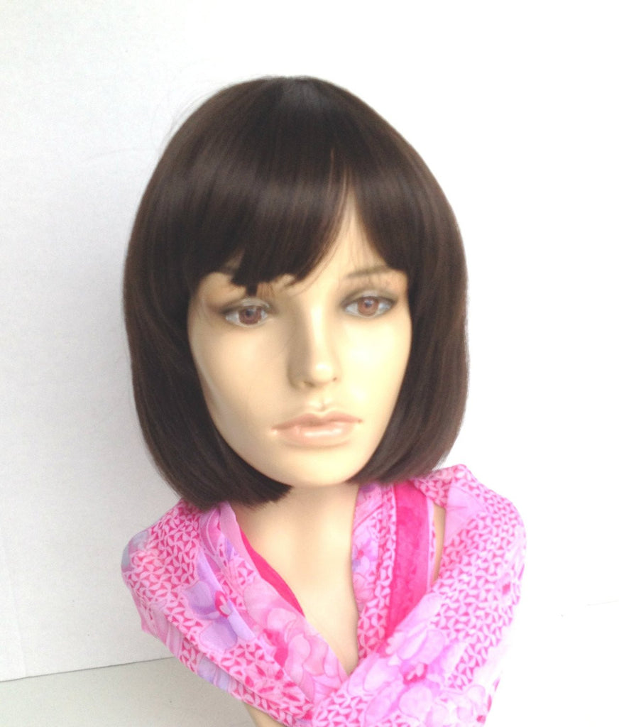 Cheap bob wig brunette brown