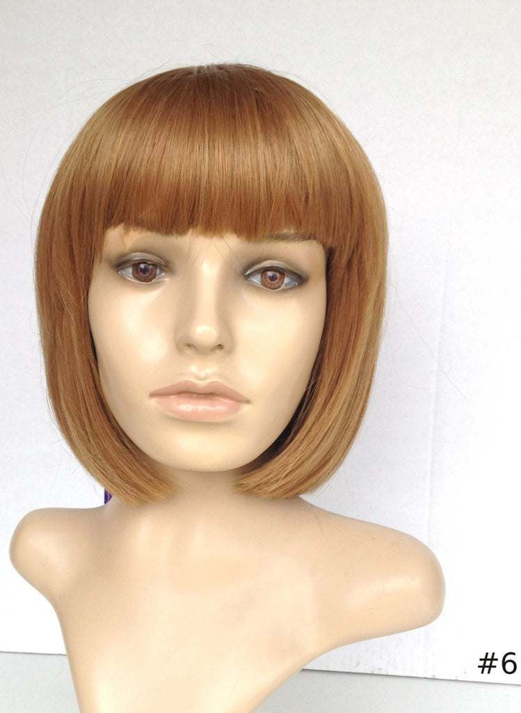 Radiant Chestnut Brown Wig short with Bang