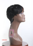 Short wig with side swept bangs