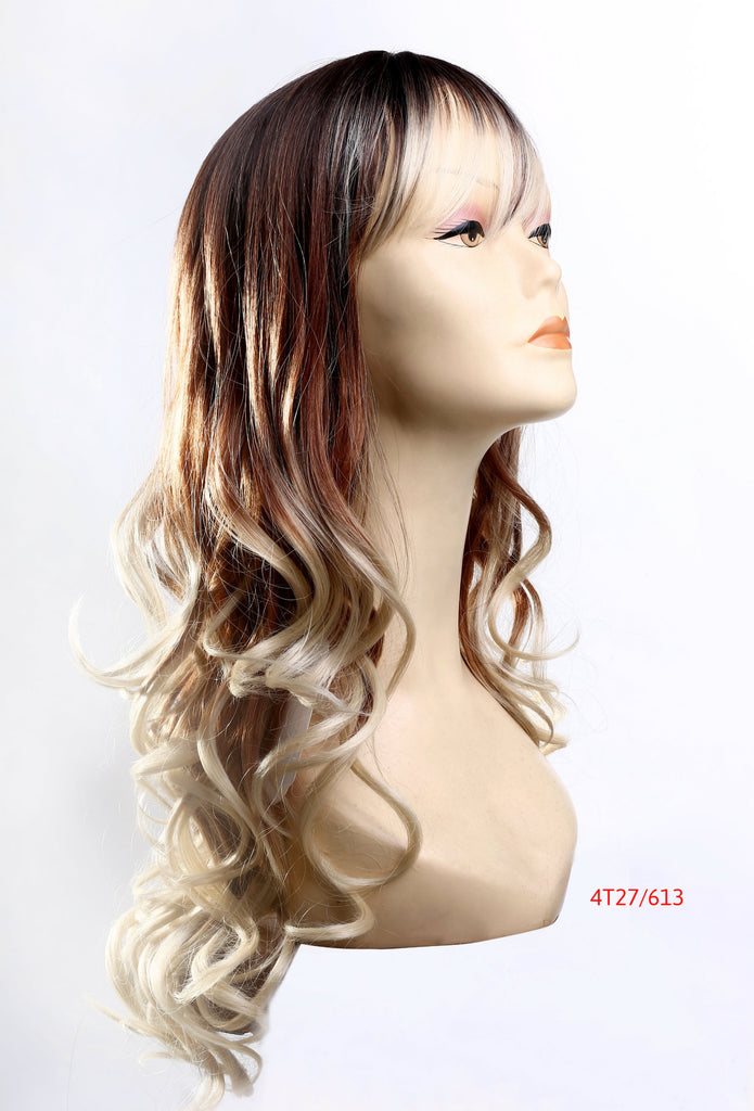 26" Wig Fashion Red Brown Blonde Ombre Fire Flame Retardant Kanekalon Hair Fiber