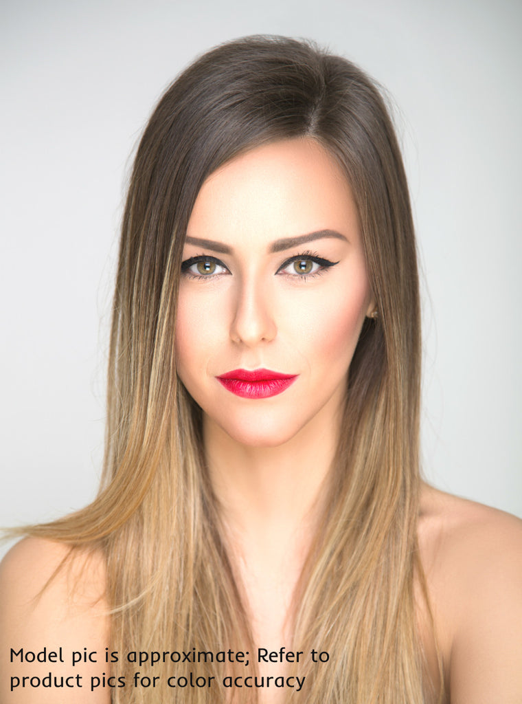 Ombre dark brown brunette to caramel honey blonde clip in extensions