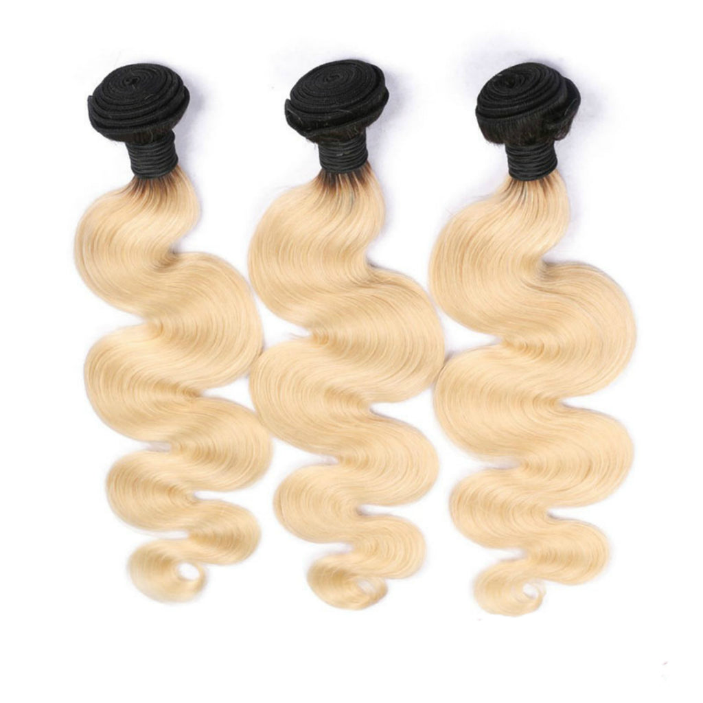 Super thick tangle free ombre blonde human hair