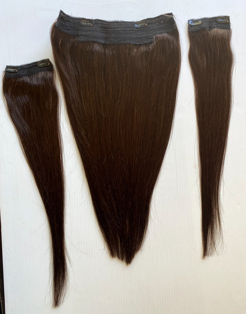 20" Halo Remy Human Hair Dark Brown#2