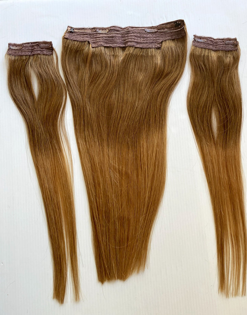 20" Halo Chestnut Brown/ Honey Blonde Ombre