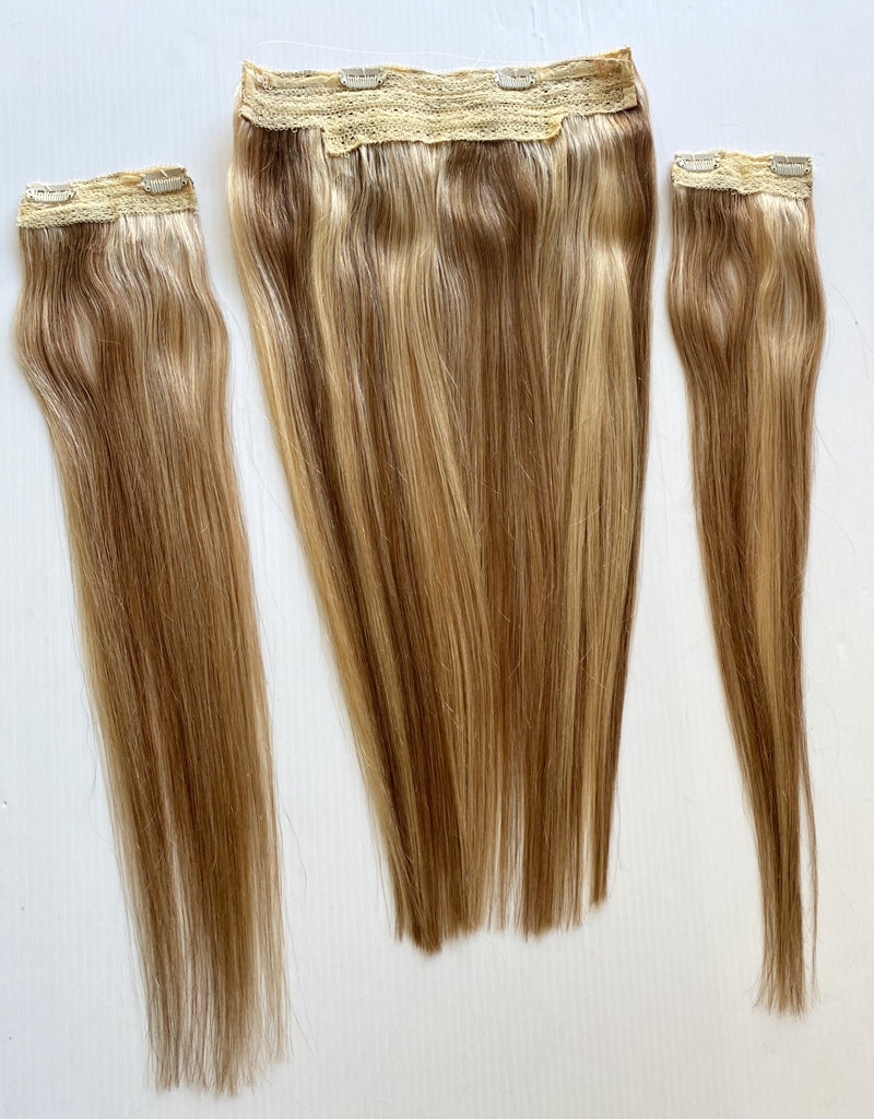 20" Halo Remy Human Hair Brown w/ Blonde Highlights