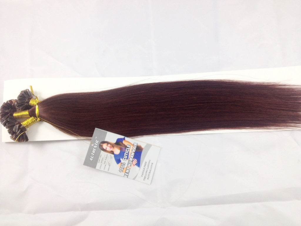 16"-18" Vibrant Red Keratin Fusion Hair Extensions