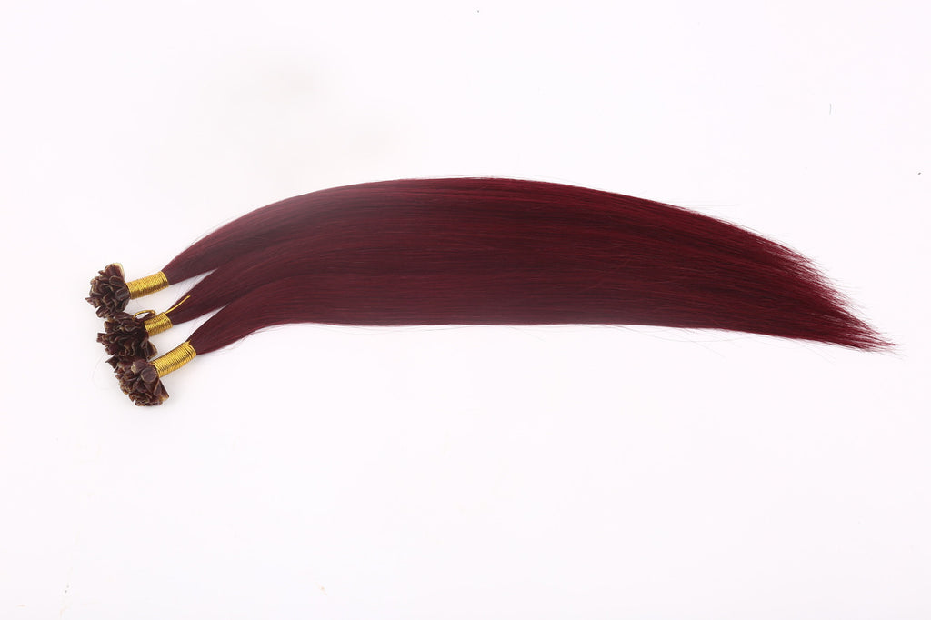 16"-18" Burgundy Keratin Fusion Hair Extensions