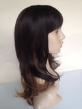 Cheap curly ombre wig long layered with bang