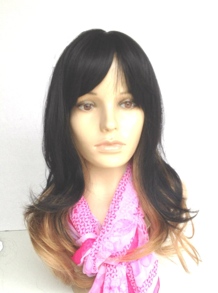 Cheap wig wavy smooth ombre two toned