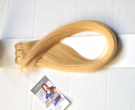 26"-28" Natural Blonde Straight Weft