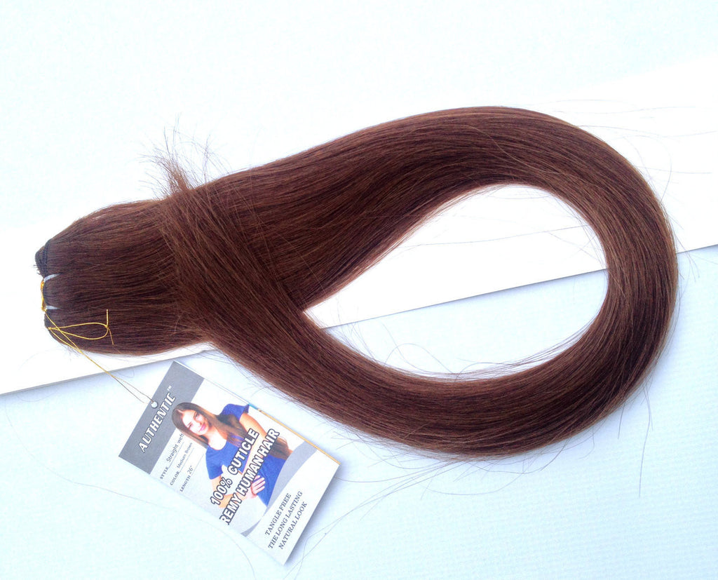 26"-28" Chocolate/Medium Brown Straight Weft