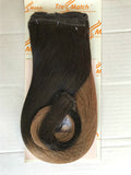 24" long dark brown to medium brown ombre clip in remy hair extensions