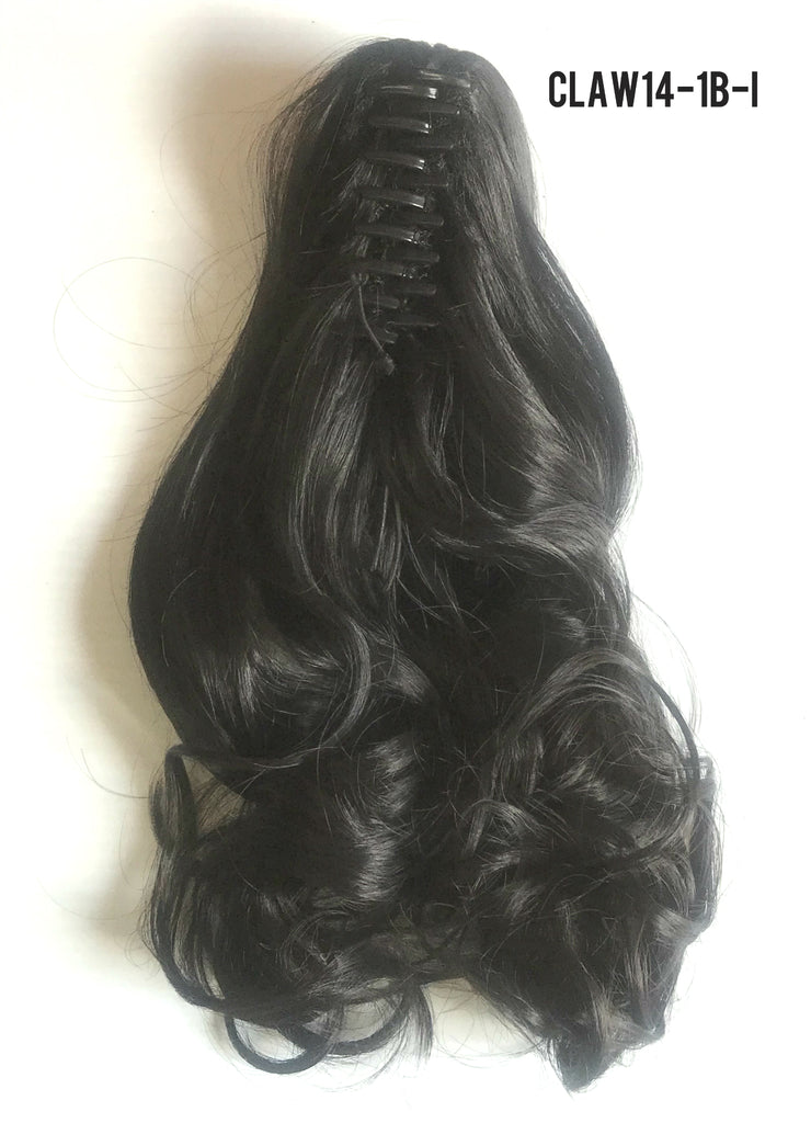 14" Long Claw-on Clip in Wavy Ponytail Extensions (11 Colors)