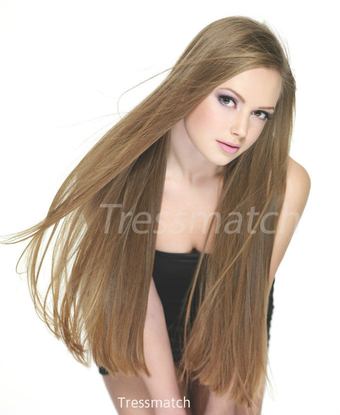 22" light brown clip in remy hair extensions