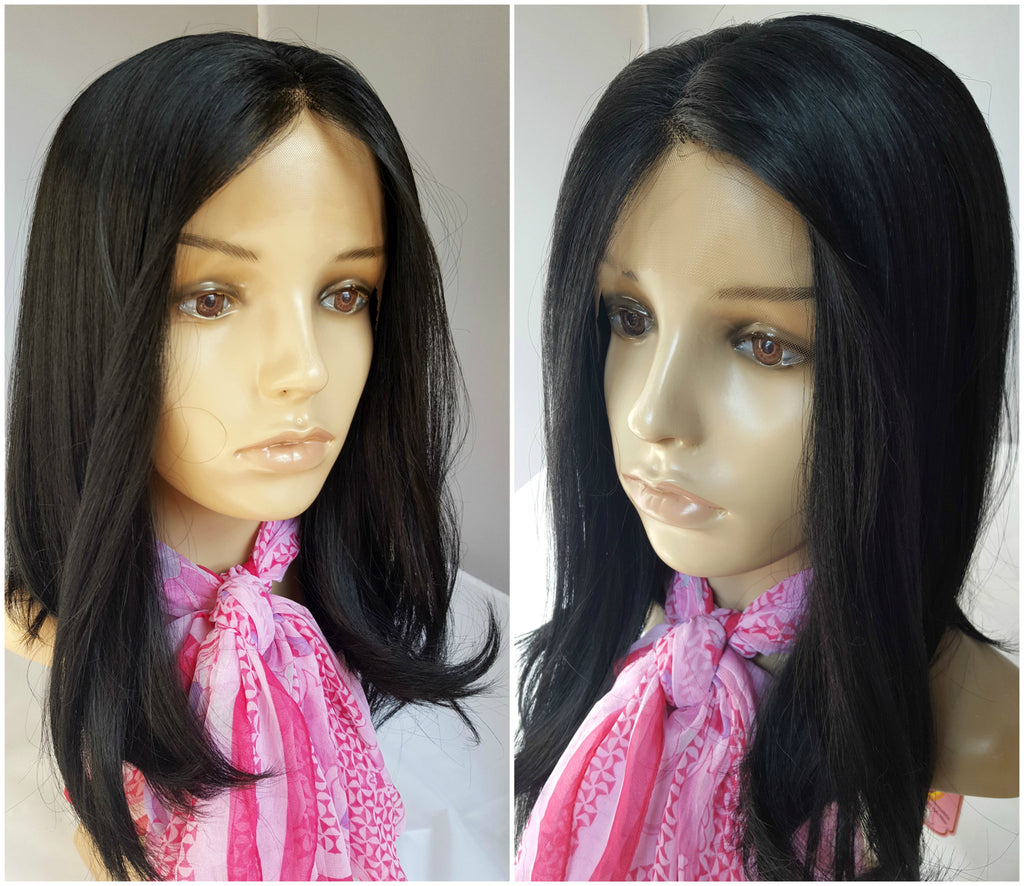 Long synthetic lace front bob