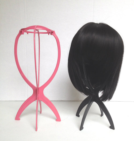 Portable Plastic Wig Stand Collapsible Wig Holder Durable Wig