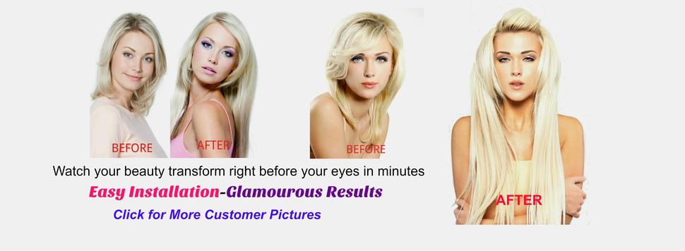 before & ffter tressmatch hair extensions