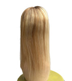 14" Clip in Topper 5x6 Blonde Highlights
