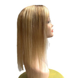 14" Clip in Topper 5x6 Blonde Highlights