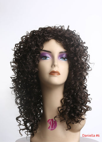 Curly Realistic Synthetic Wig Chestnut Brown