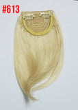 Bleach blonde clip on hair bang