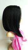 Layered bob lace front wig synthetic fiber