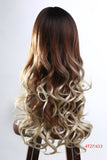 26" Wig Fashion Red Brown Blonde Ombre Fire Flame Retardant Kanekalon Hair Fiber