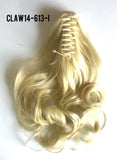 14" Long Claw-on Clip in Wavy Ponytail Extensions (11 Colors)