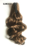 24" Long Claw-on Clip in Wavy Ponytail Extensions (11 Colors)