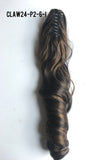 24" Long Claw-on Clip in Wavy Ponytail Extensions (11 Colors)