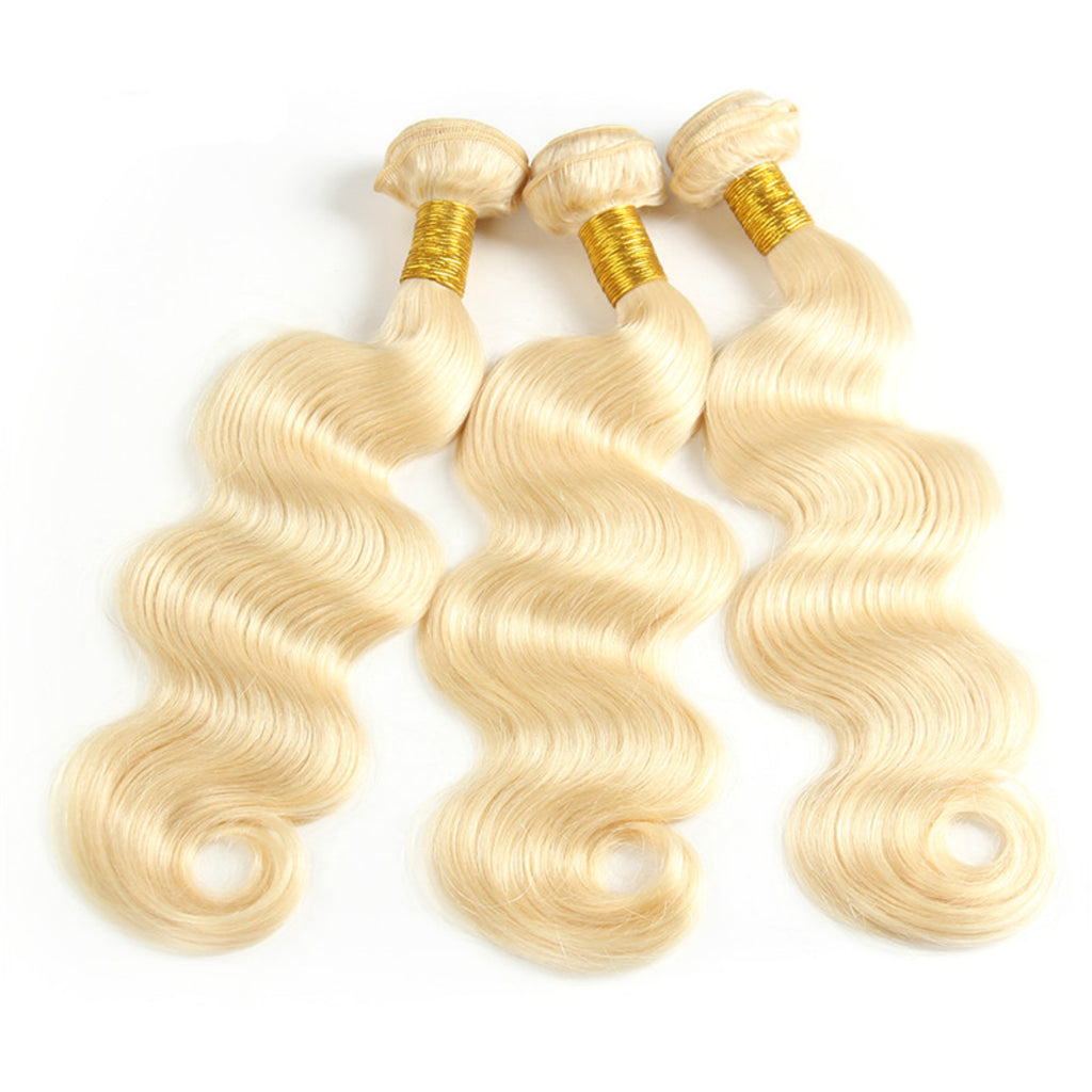 Light blonde brazilian hair bundles
