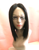12"-14" Bob Style Remy Human Hair Wig (Middle Parting Natural Black 1B)