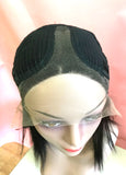 16" 100% Wavy Remy Human Hair Wig (Natural Color, U-Shape 5" Deep)