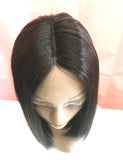 12"-14" Bob Style Remy Human Hair Wig (Middle Parting Natural Black 1B)