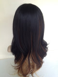 Wig Natural Ombre  Layered Black Brown Blonde