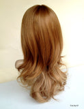 20" Wig Ombre Medium Brown to Caramel/ Blonde Fire Flame Retardant Kanekalon Hair Fiber