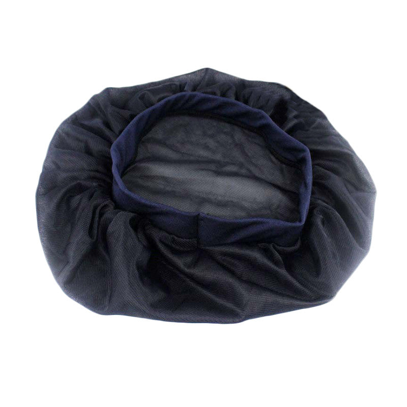 Black satin edge control bonnet