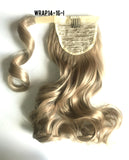 14" Long Wrap-on Clip in Wavy Ponytail Extensions (11 Colors)