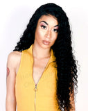 18" Full Lace Remy Human Hair Wig (natural black, loose curls)
